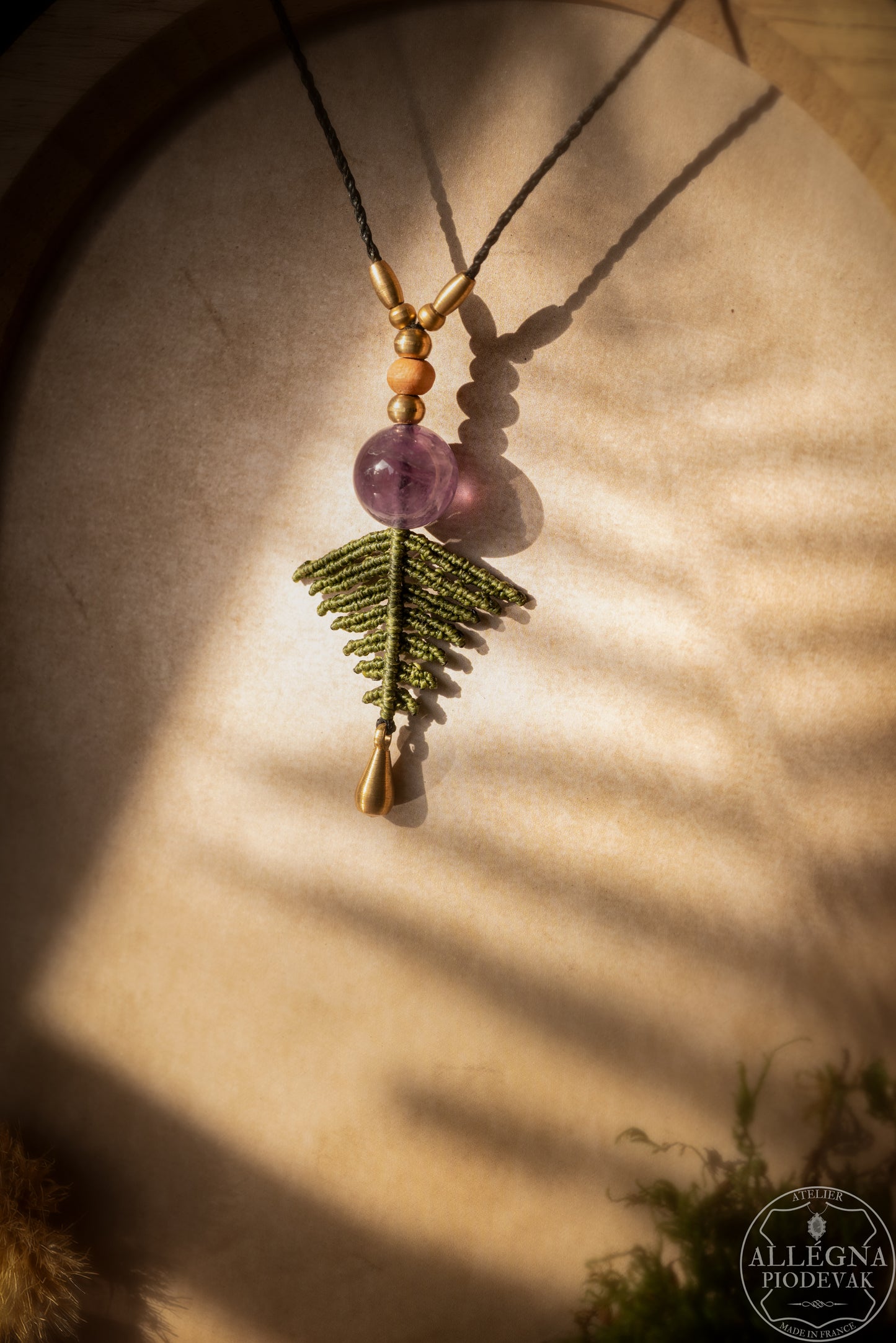 "Sylmara" Collier micro macramé et améthyste