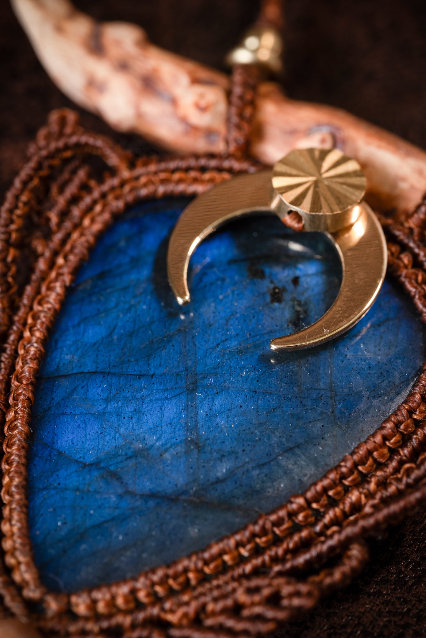 Auralis - Collier micro macramé labradorite