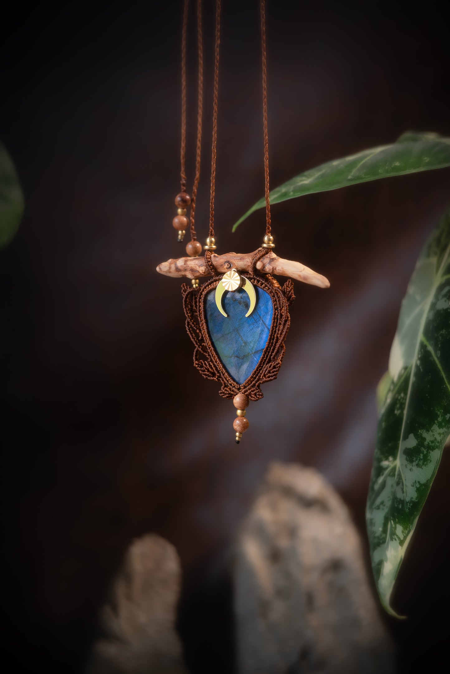 Auralis - Collier micro macramé labradorite