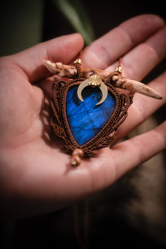 Auralis - Collier micro macramé labradorite