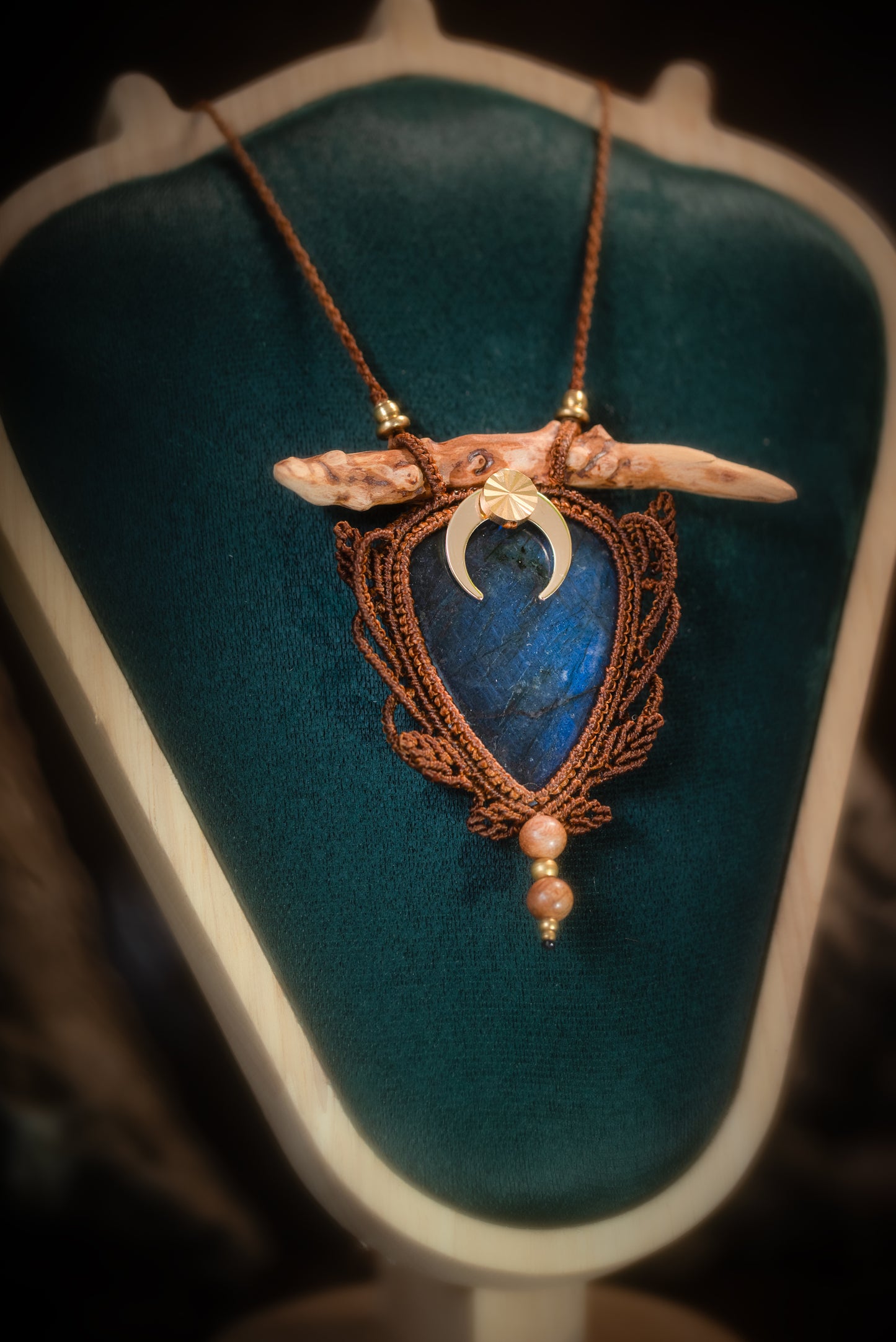 Auralis - Collier micro macramé labradorite