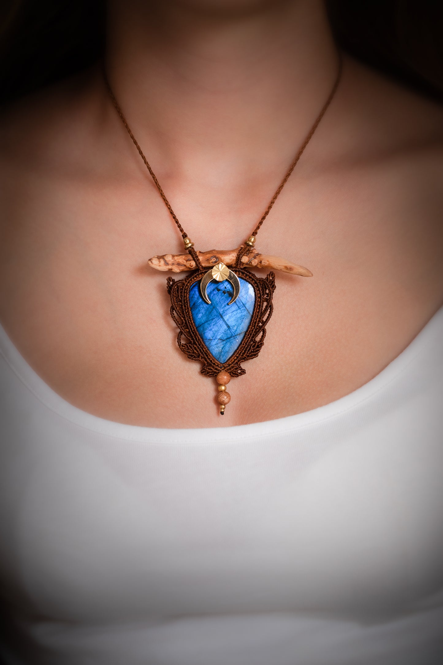 Auralis - Collier micro macramé labradorite