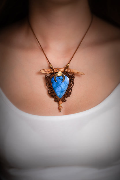 Auralis - Collier micro macramé labradorite