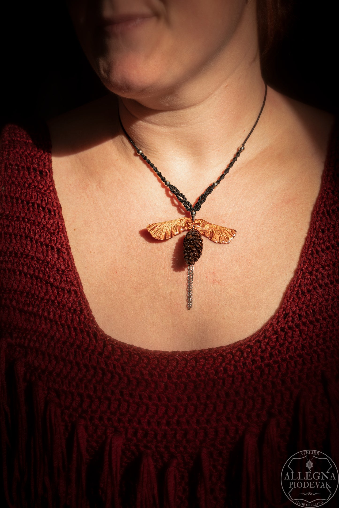 Nalméa Collier samare et fruit d'aulne