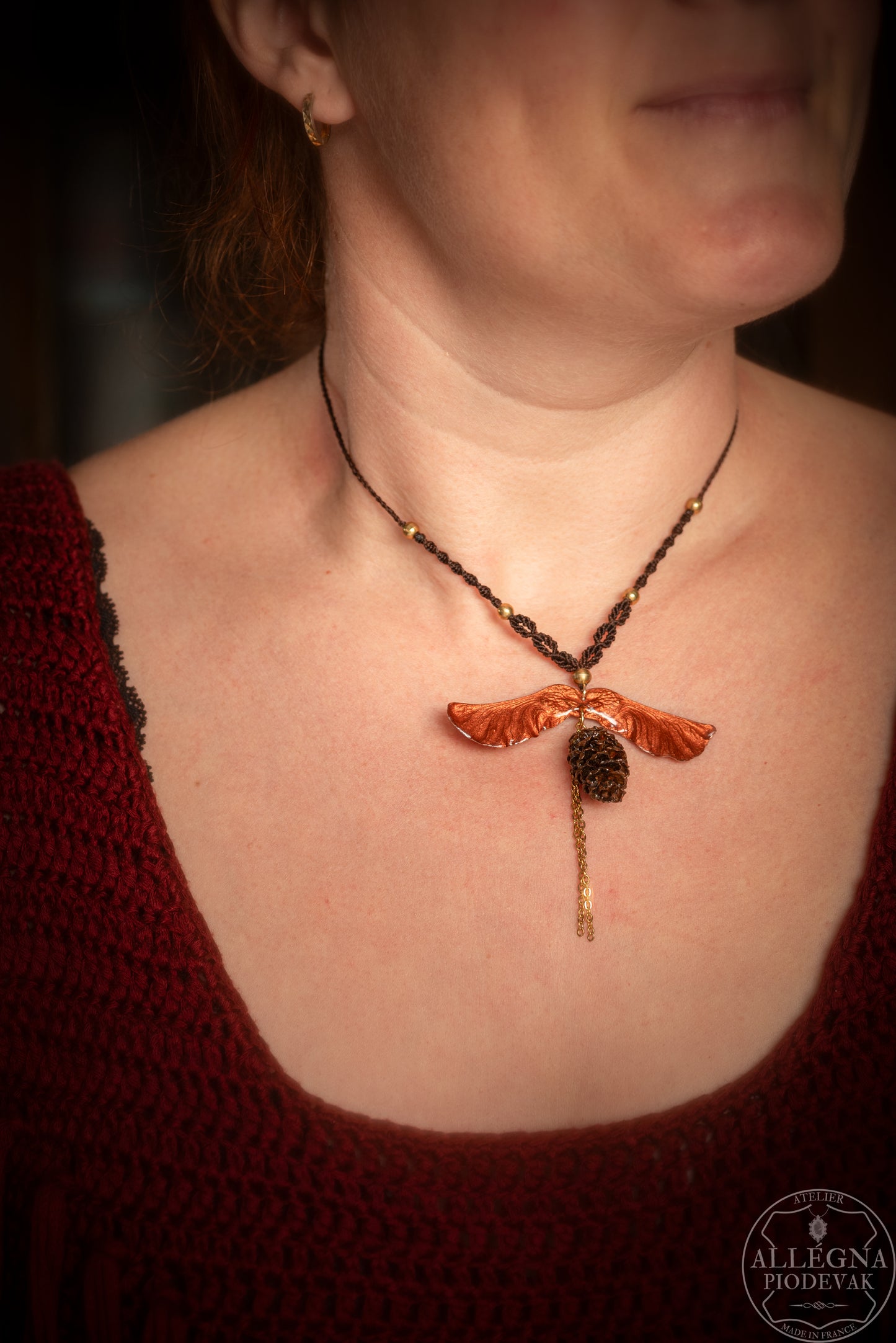 Nalméa Collier samare et fruit d'aulne