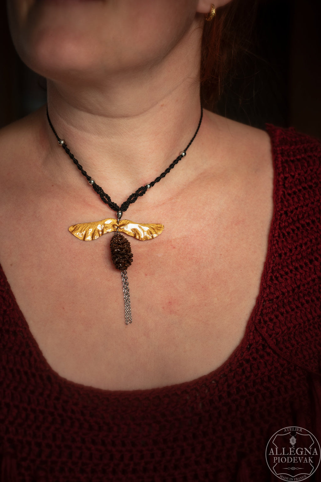 Nalméa Collier samare et fruit d'aulne Allégna Piodevak