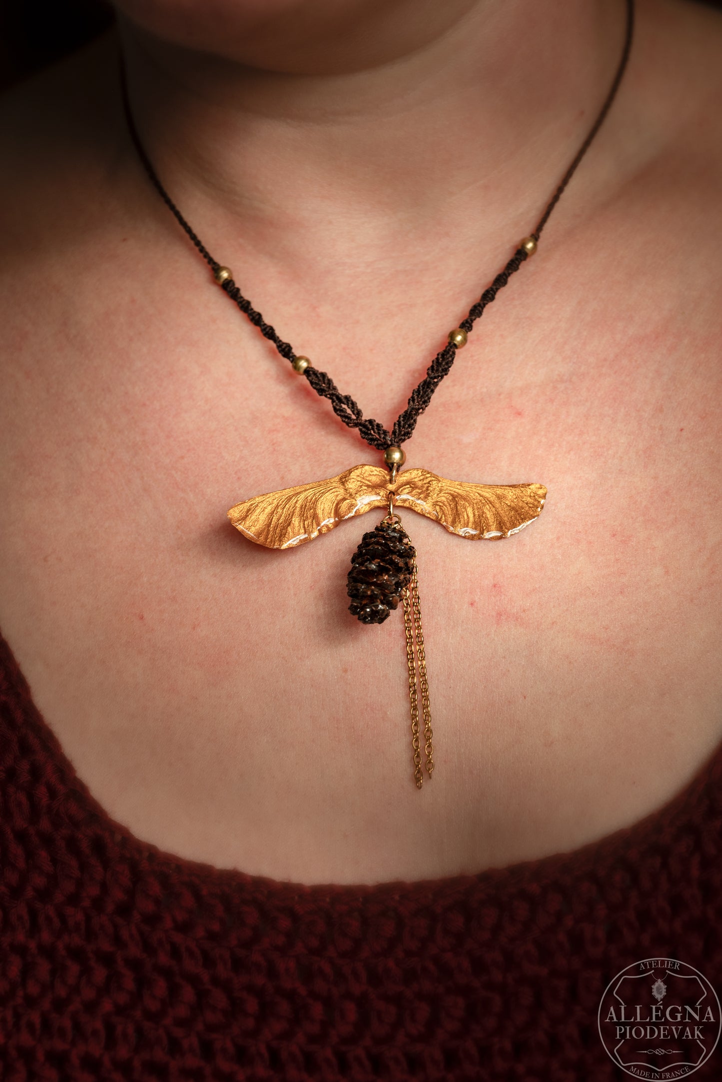 Nalméa Collier samare et fruit d'aulne