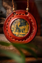 Abby - Collier cuir de vachette et Nellite Allégna Piodevak