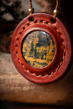 Abby - Collier cuir de vachette et Nellite Allégna Piodevak