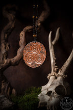 "Brann" Collier cuir de vachette triskel Piodevak