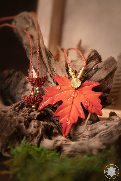 Canopé d'automne - collier en cuir tannage végétal