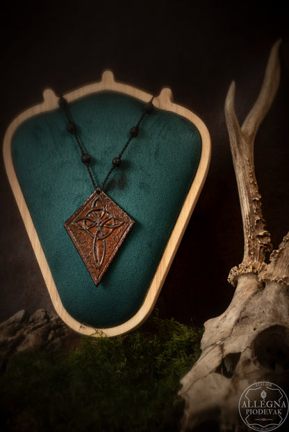 "Celtros" Collier cuir de vachette croix celtique