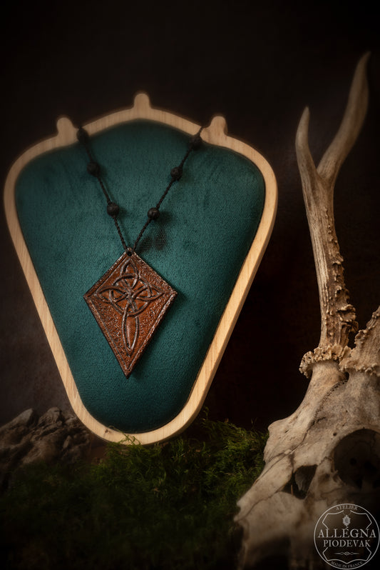 "Celtros" Collier cuir de vachette croix celtique