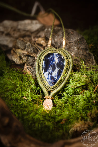 Cénis - Collier micro macramé sodalite