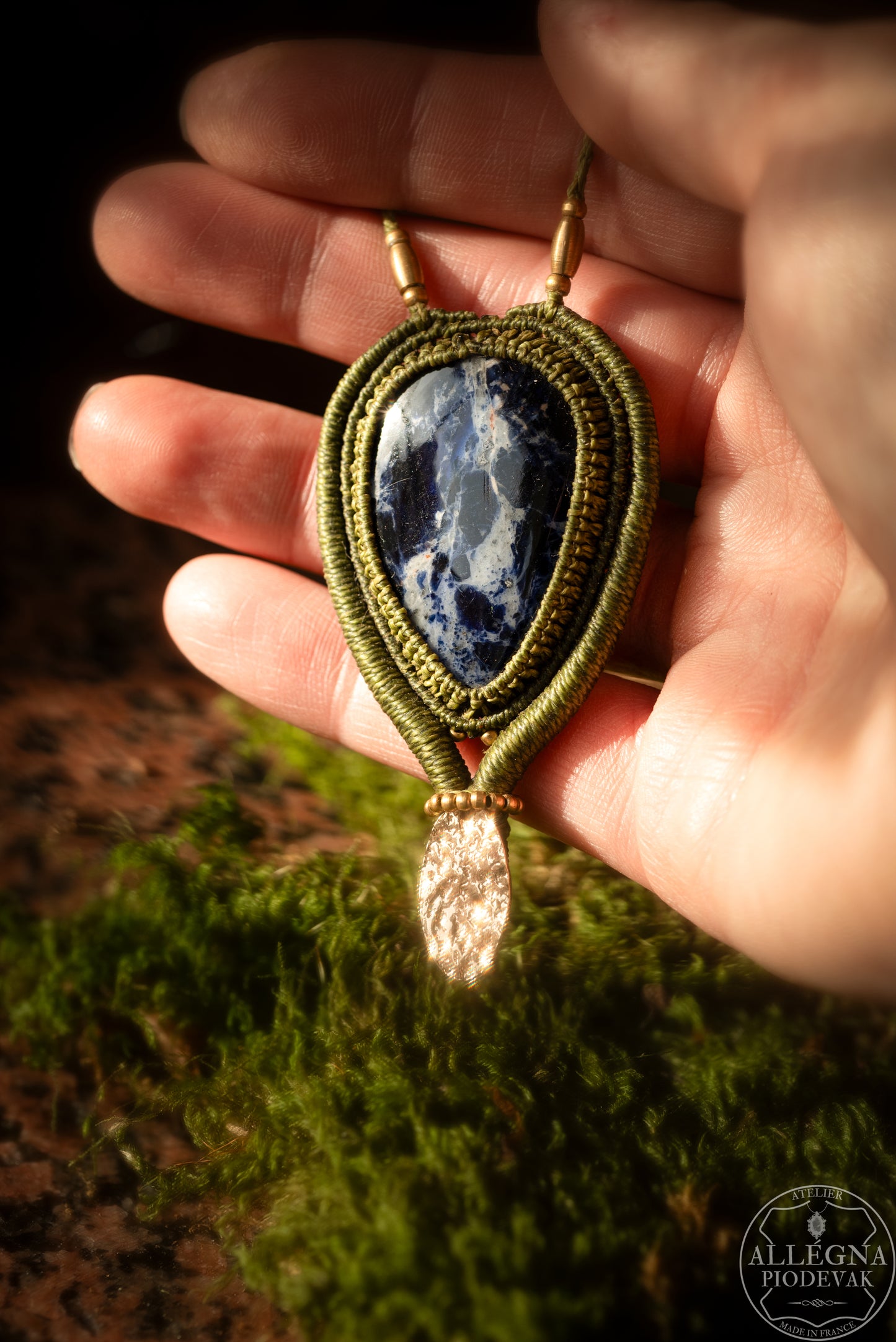 Cénis - Collier micro macramé sodalite