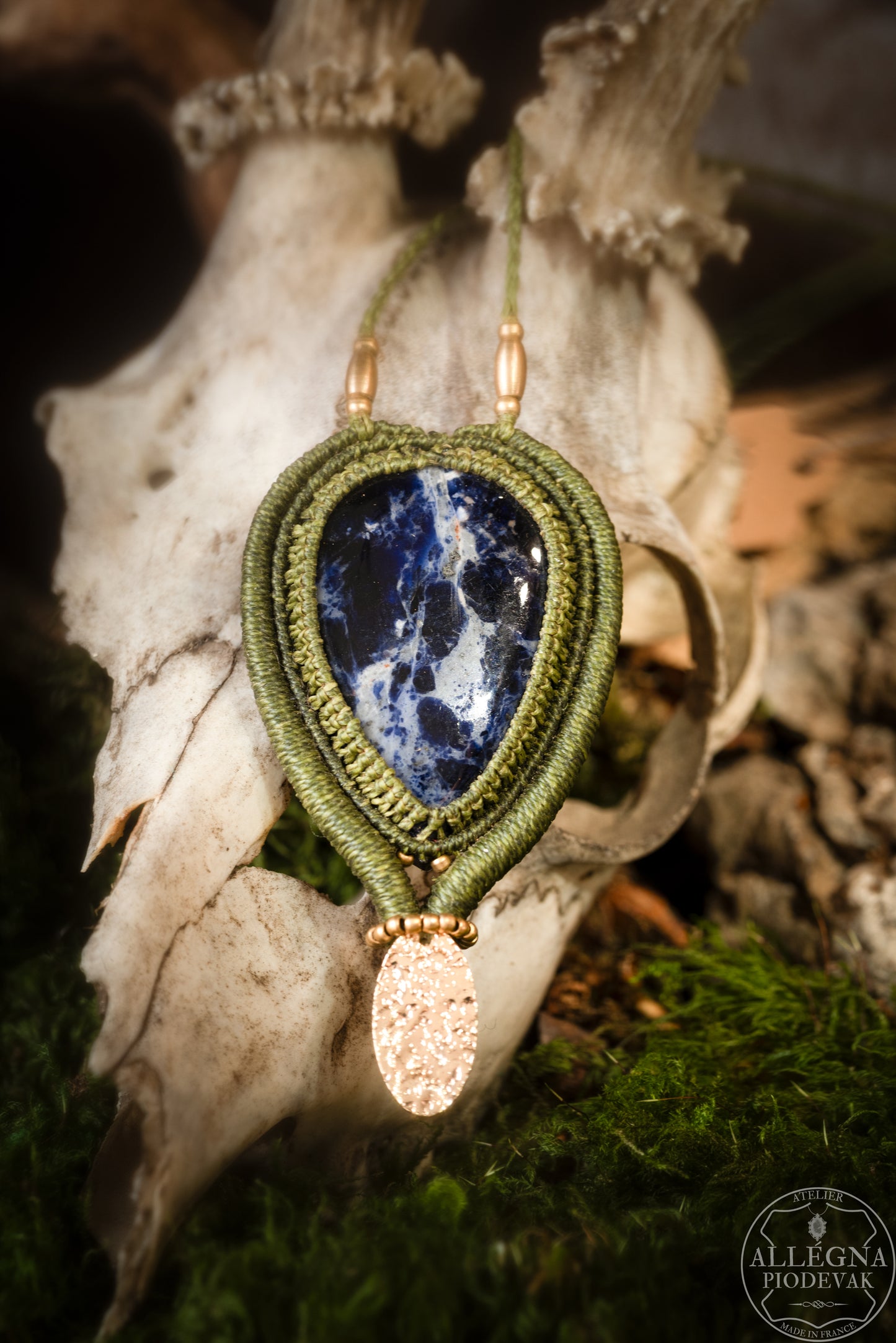 Cénis - Collier micro macramé sodalite