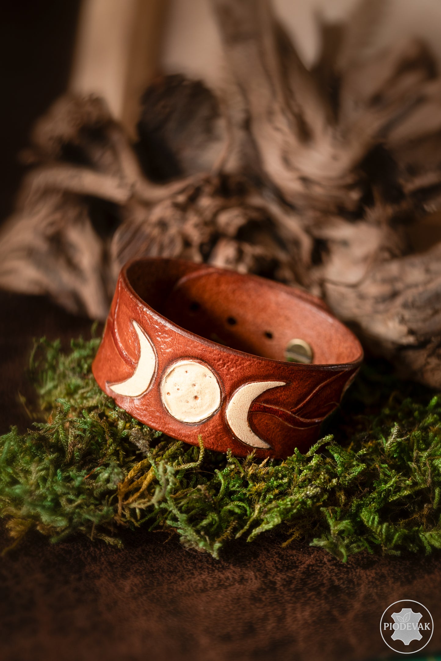 Clair de lune - Bracelet en cuir de vachette