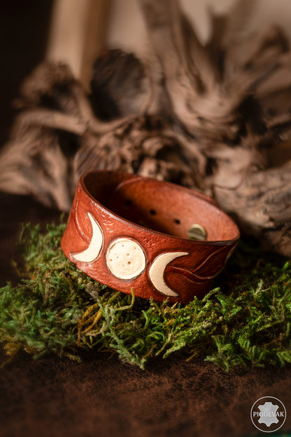 Clair de lune - Bracelet en cuir de vachette