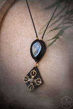 Draklore - Collier péristérite et cuir