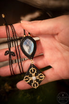 Draklore - Collier péristérite et cuir