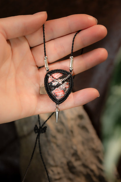 Drakys - Collier micro macramé jaspe peau de serpent