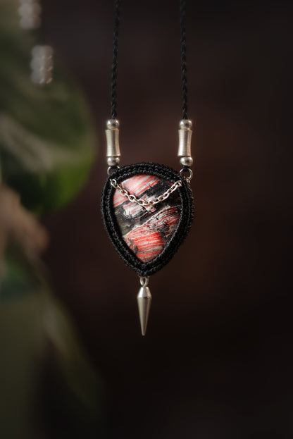 Drakys - Collier micro macramé jaspe peau de serpent