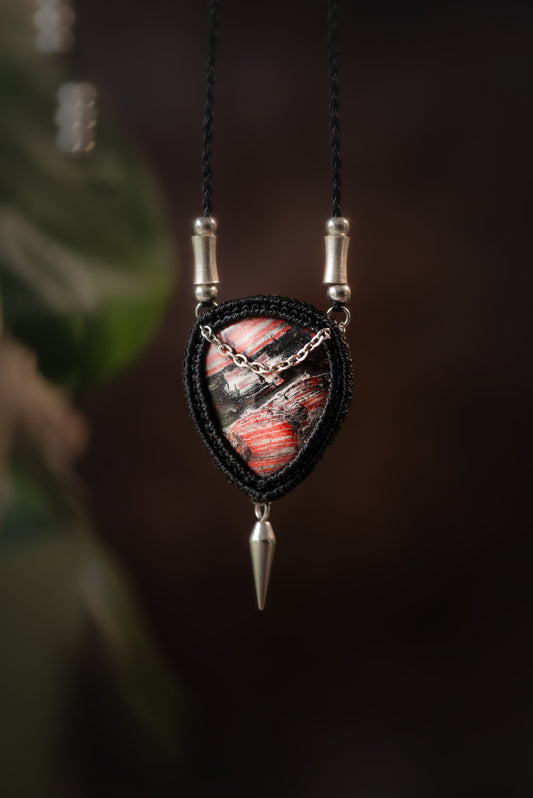 Drakys - Collier micro macramé jaspe peau de serpent