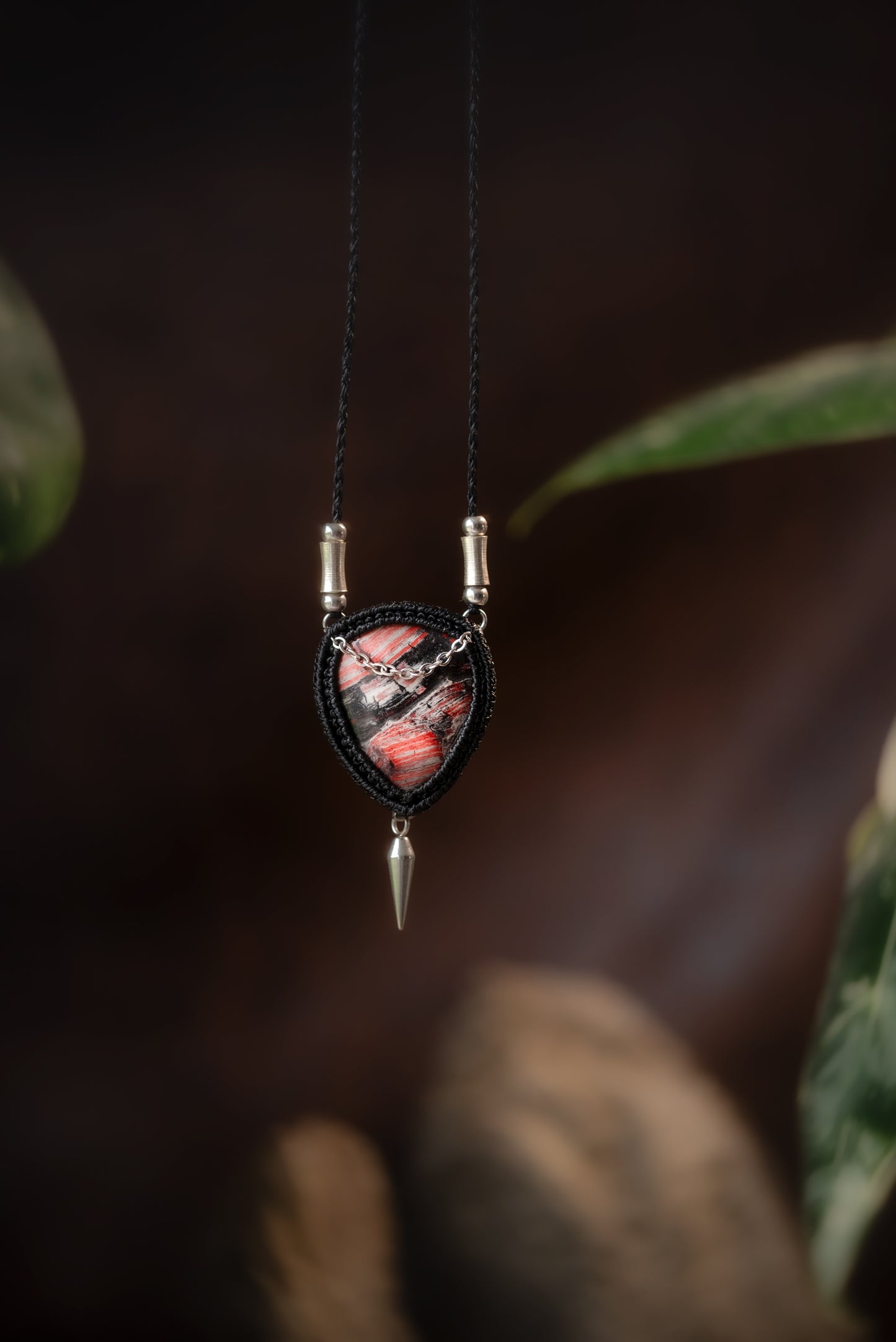 Drakys - Collier micro macramé jaspe peau de serpent