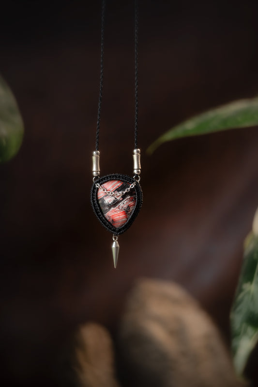 Drakys - Collier micro macramé jaspe peau de serpent