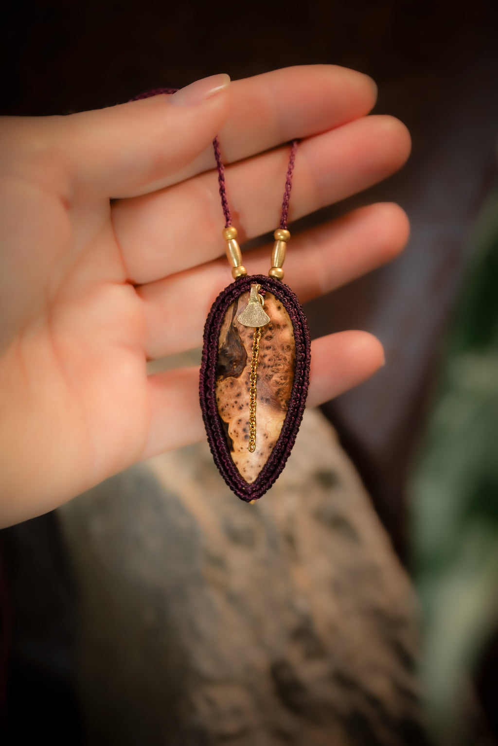 Drusilva - Collier micro macramé en loupe de Cade Allégna Piodevak