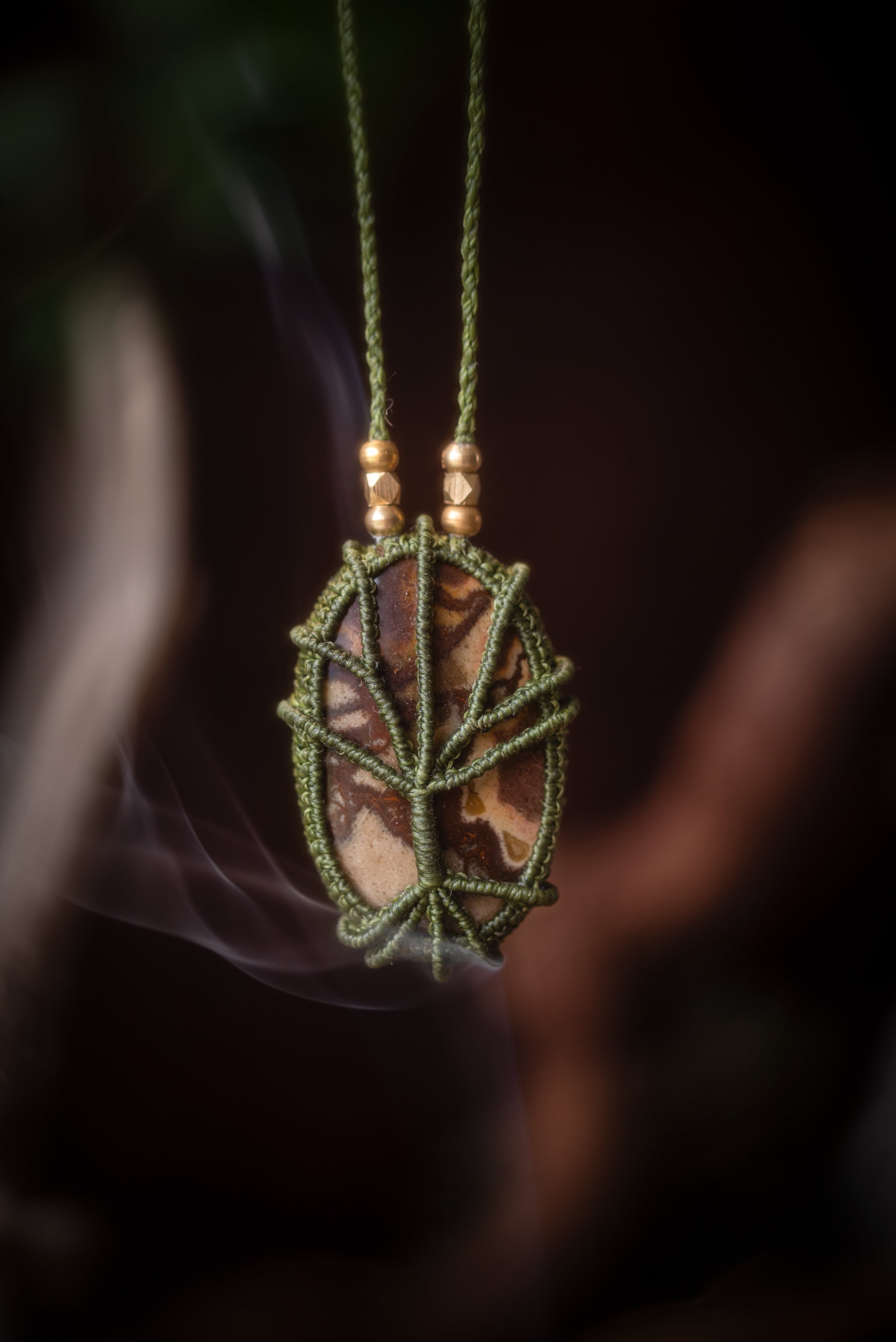 Elara - Collier micro macramé Jaspe Outback Allégna Piodevak