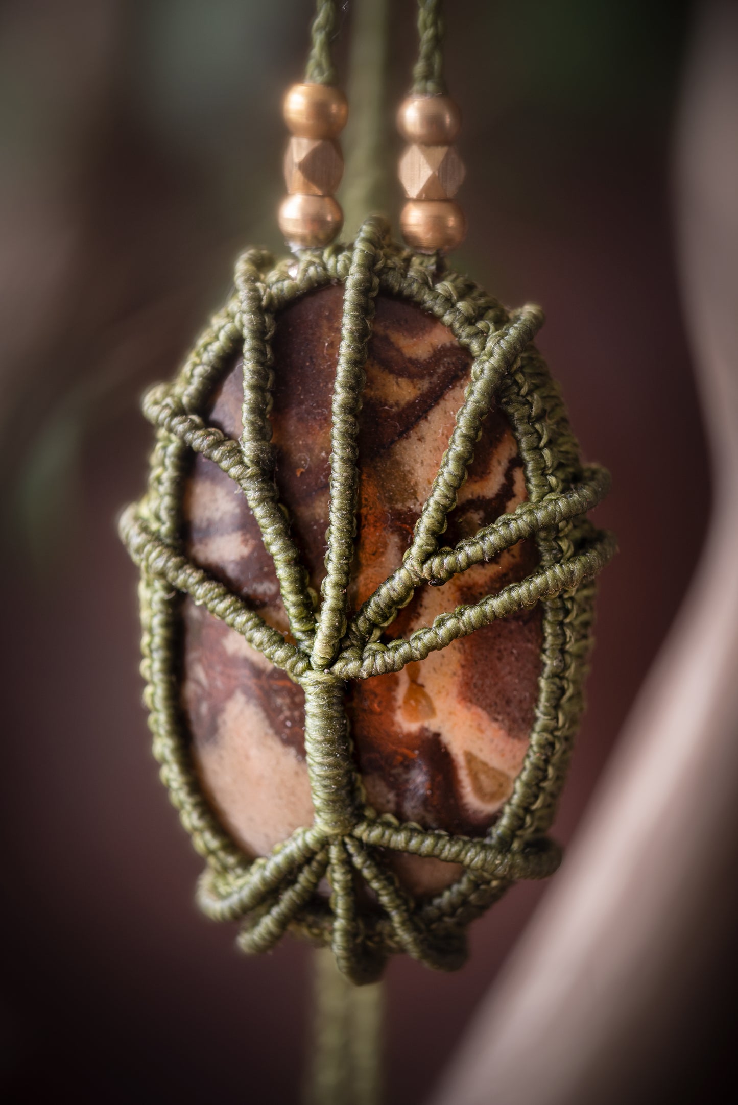 Elara - Collier micro macramé Jaspe Outback