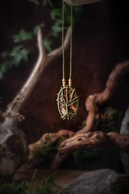 Elara - Collier micro macramé Jaspe Outback