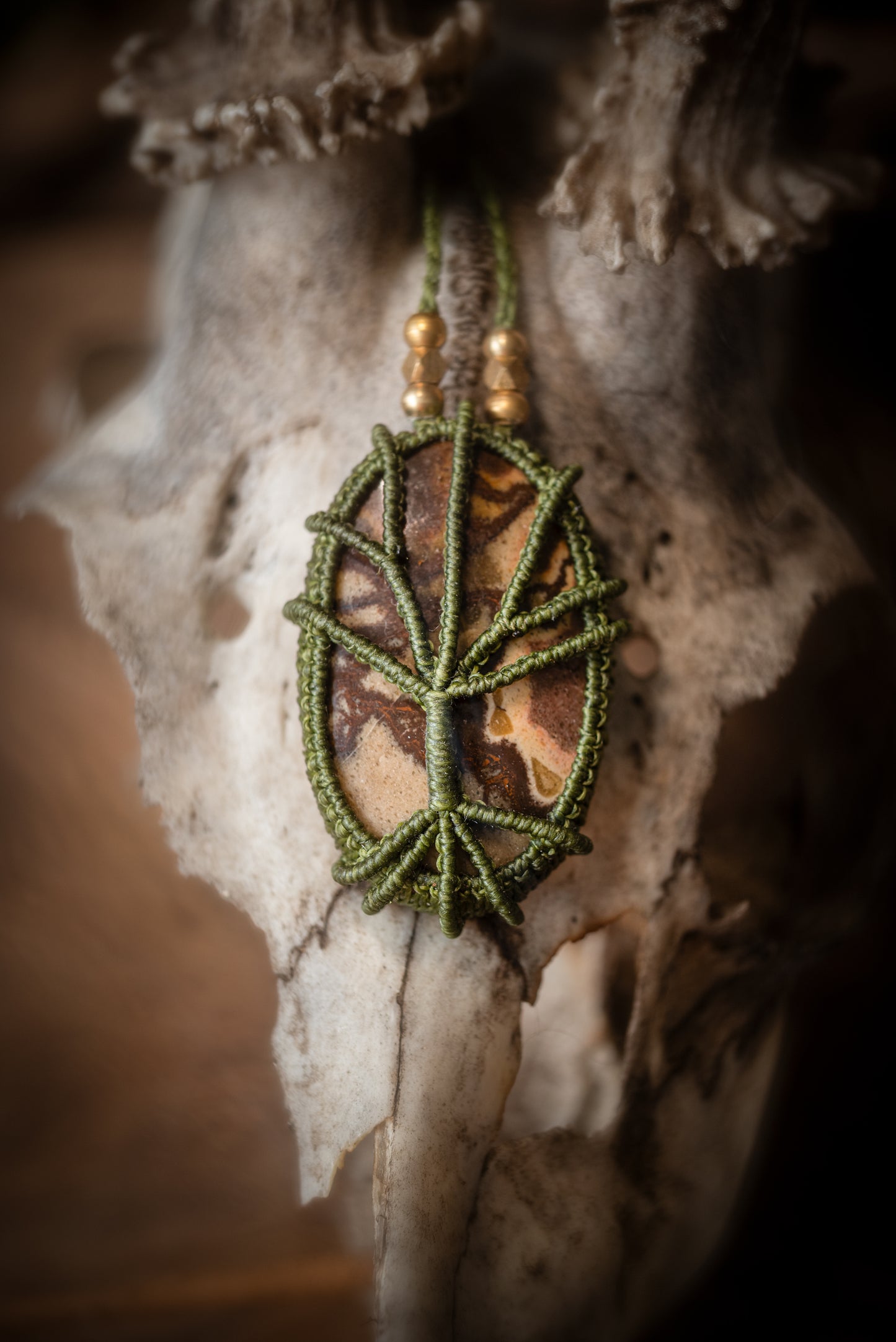 Elara - Collier micro macramé Jaspe Outback