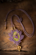 Epona - Collier micro macramé avec Atlantisite Allégna Piodevak