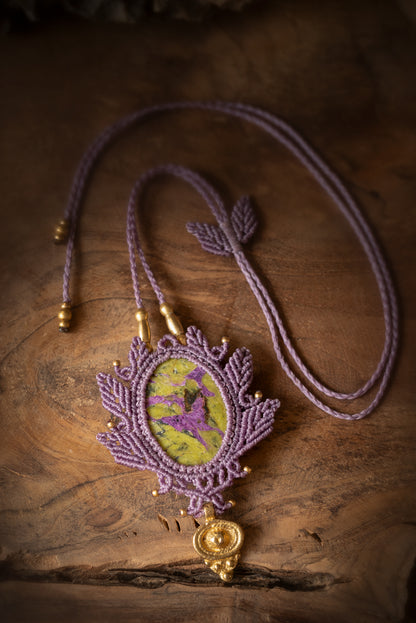 Epona - Collier micro macramé avec Atlantisite