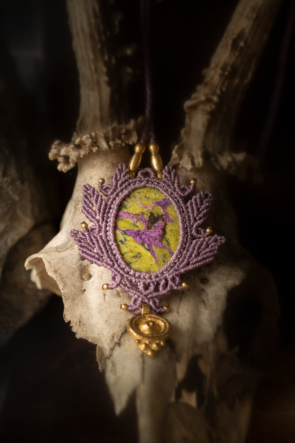 Epona - Collier micro macramé avec Atlantisite