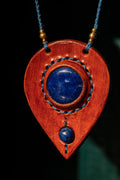 Hathor - Collier lapis lazuli et cuir de vachette Piodevak