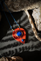 Hathor - Collier lapis lazuli et cuir de vachette Piodevak