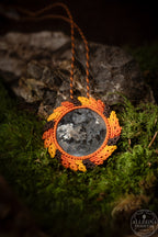 Hazel - Collier micro macramé et Larvikite allégna