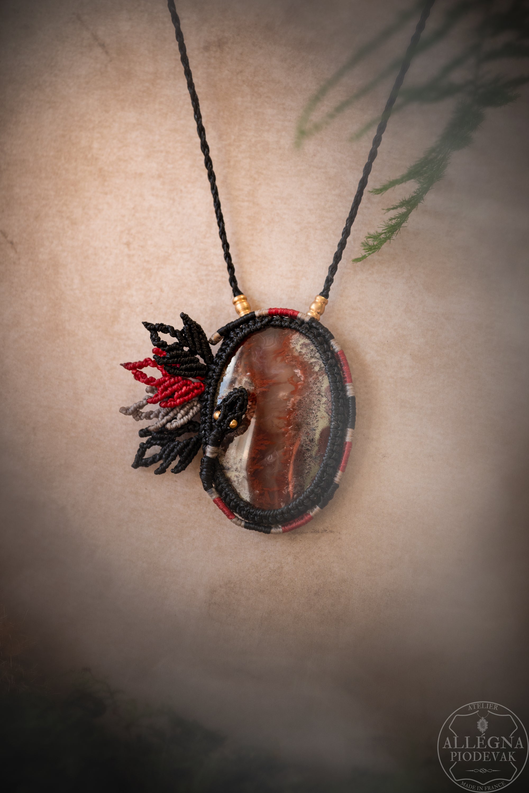 Nacénis - Collier Agate mousse