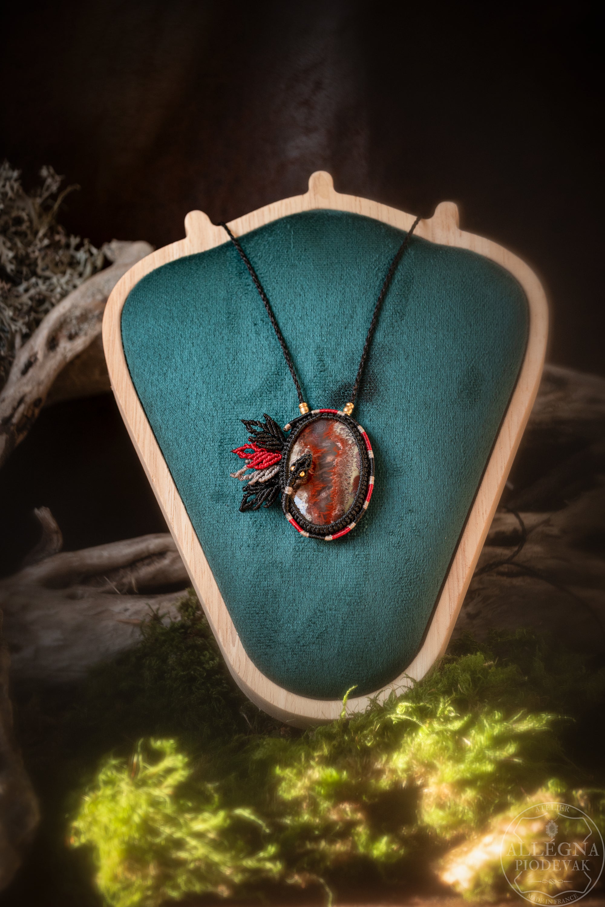 Nacénis - Collier Agate mousse