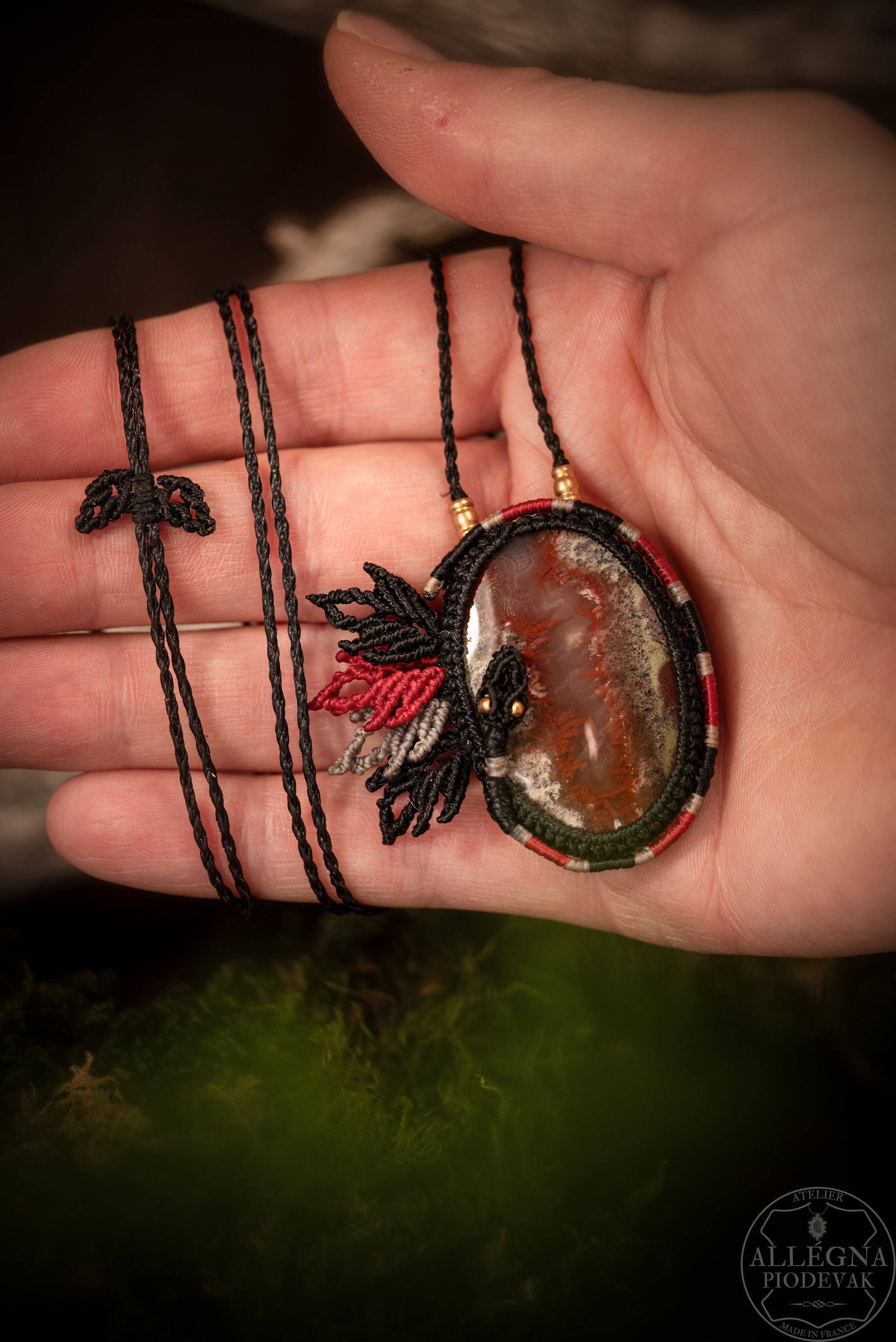 Nacénis - Collier Agate mousse