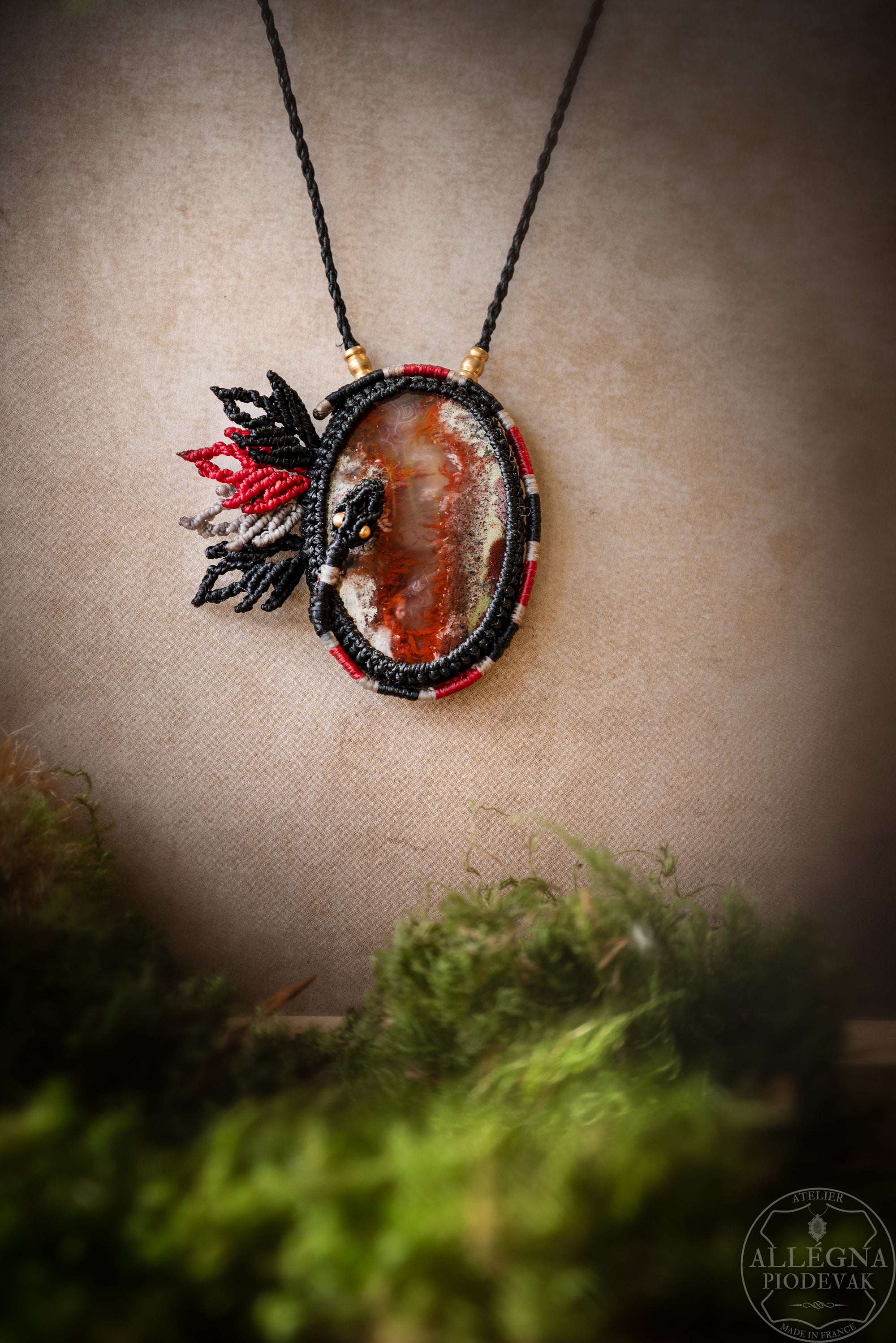 Nacénis - Collier Agate mousse