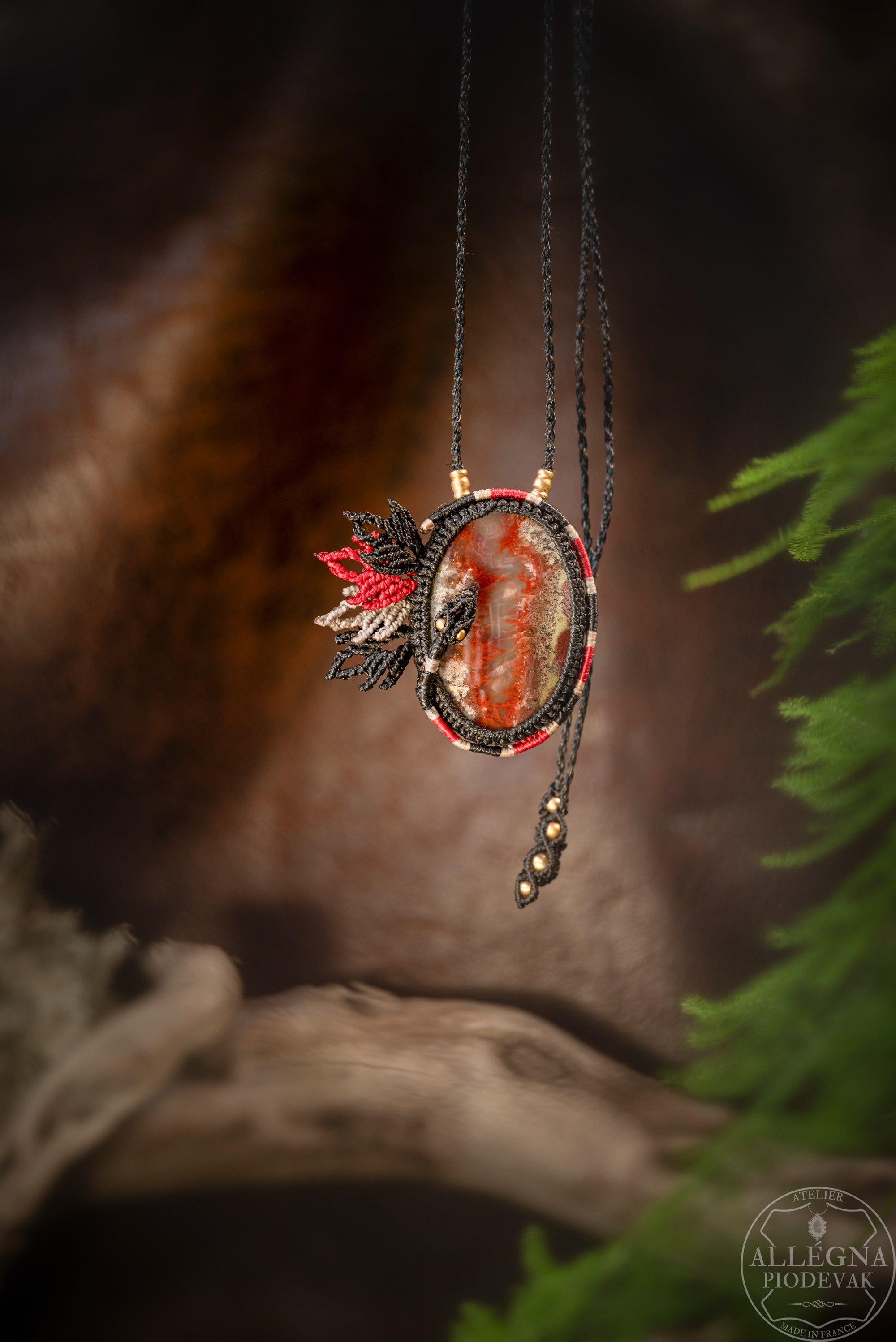 Nacénis - Collier Agate mousse