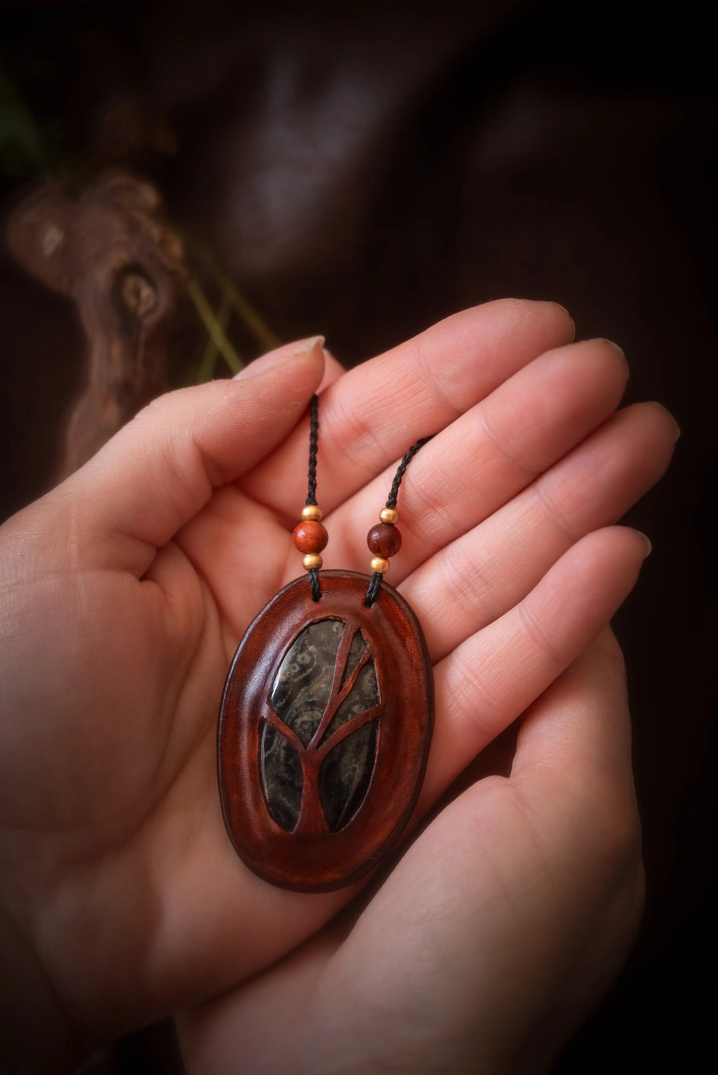 Nimüé - collier cuir Jaspe Kambaba Piodevak