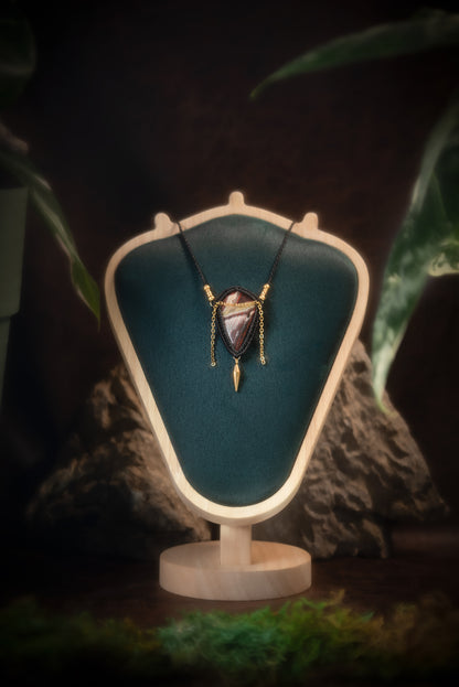 Nymsera - Collier micro macramé jaspe peau de serpent