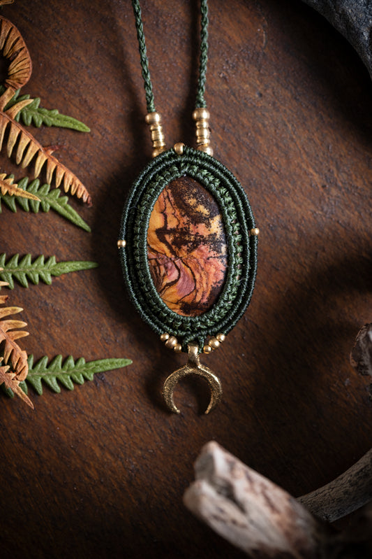 Octubris - Collier micro macramé Jaspe de l'outback