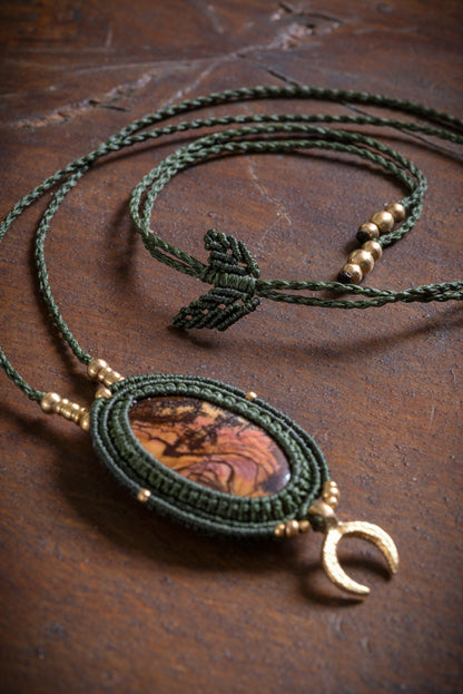 Octubris - Collier micro macramé Jaspe de l'outback