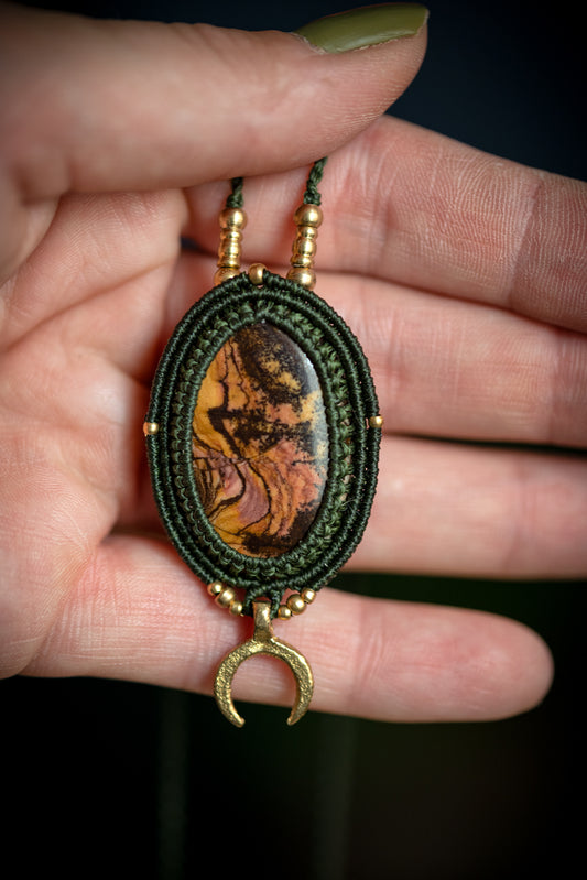 Octubris - Collier micro macramé Jaspe de l'outback